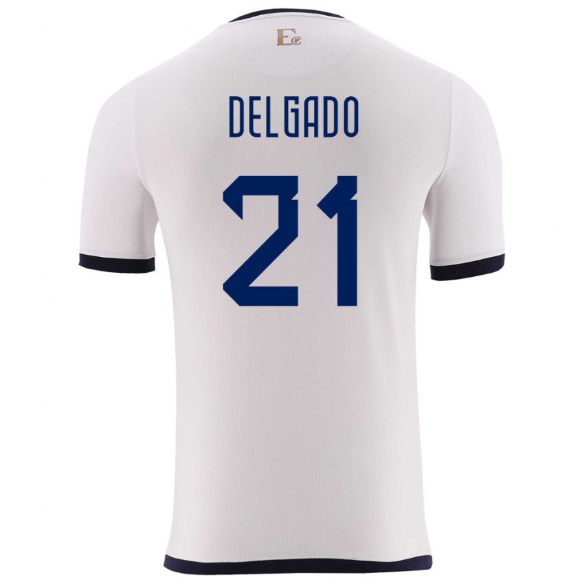 Kinder Ecuador Patrickson Delgado #21 Weiß Auswärtstrikot Trikot 24-26 T-Shirt