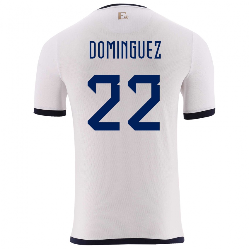 Kinder Ecuador Alexander Dominguez #22 Weiß Auswärtstrikot Trikot 24-26 T-Shirt
