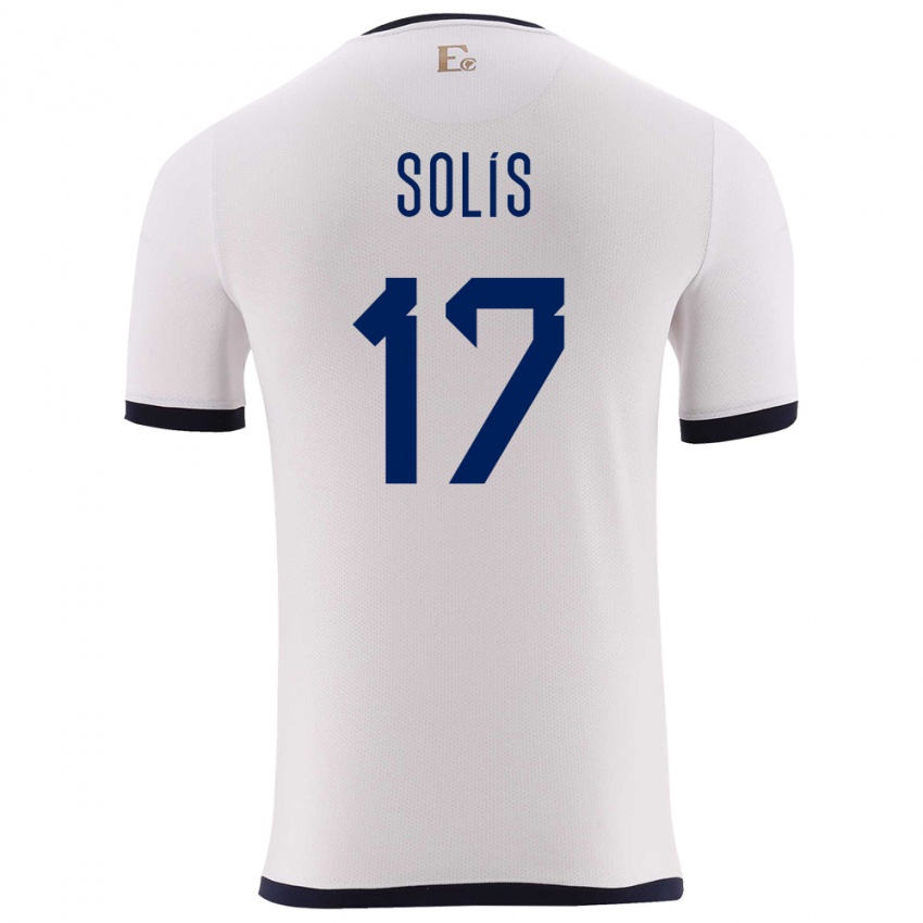 Kinder Ecuador Mathias Solis #17 Weiß Auswärtstrikot Trikot 24-26 T-Shirt