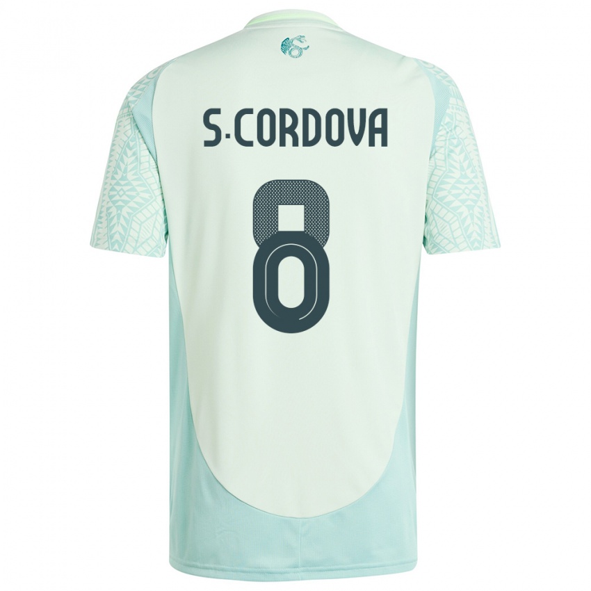 Kinder Mexiko Sebastian Cordova #8 Leinengrün Auswärtstrikot Trikot 24-26 T-Shirt