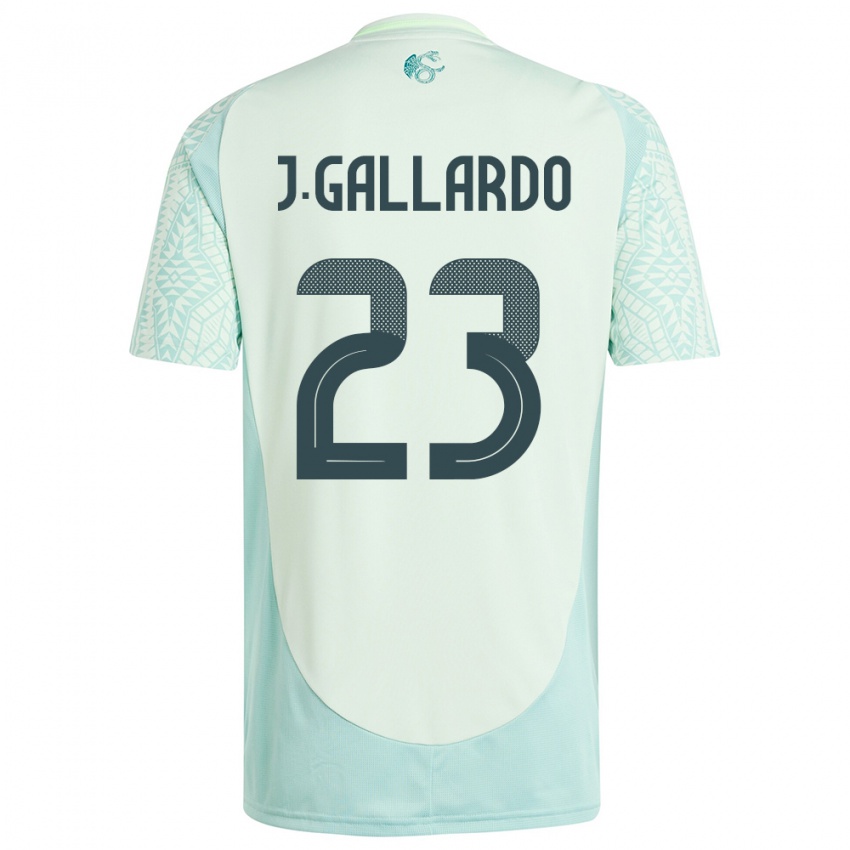 Kinder Mexiko Jesus Gallardo #23 Leinengrün Auswärtstrikot Trikot 24-26 T-Shirt