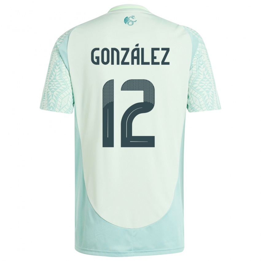Kinder Mexiko Itzel Gonzalez #12 Leinengrün Auswärtstrikot Trikot 24-26 T-Shirt