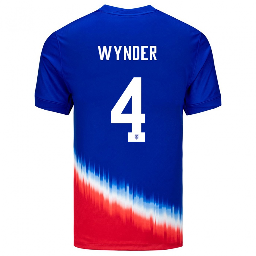 Kinder Vereinigte Staaten Joshua Wynder #4 Blau Auswärtstrikot Trikot 24-26 T-Shirt