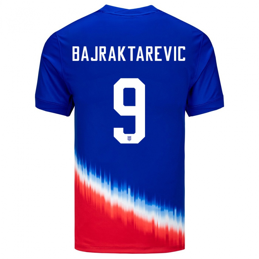 Kinder Vereinigte Staaten Esmir Bajraktarevic #9 Blau Auswärtstrikot Trikot 24-26 T-Shirt