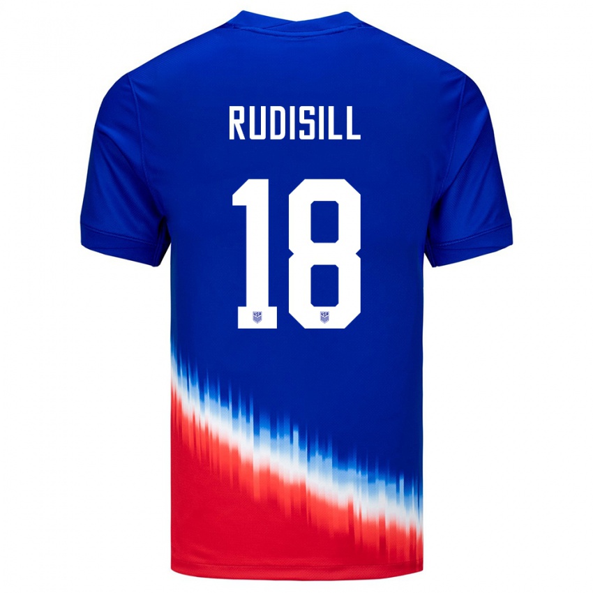 Kinder Vereinigte Staaten Paulo Rudisill #18 Blau Auswärtstrikot Trikot 24-26 T-Shirt