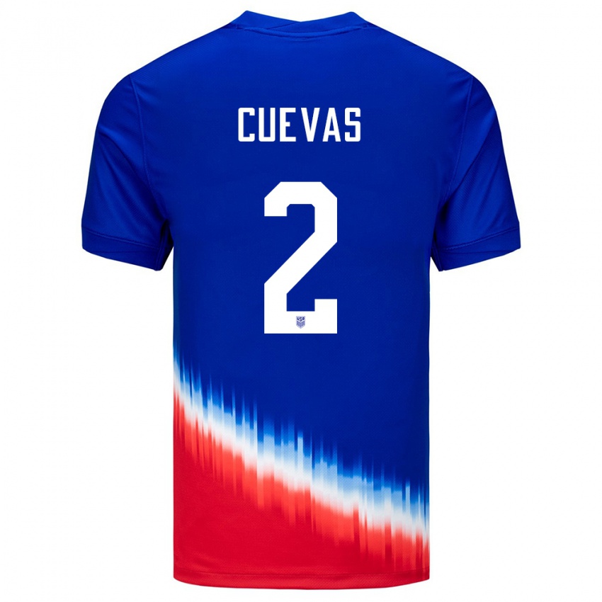 Kinder Vereinigte Staaten Mauricio Cuevas #2 Blau Auswärtstrikot Trikot 24-26 T-Shirt