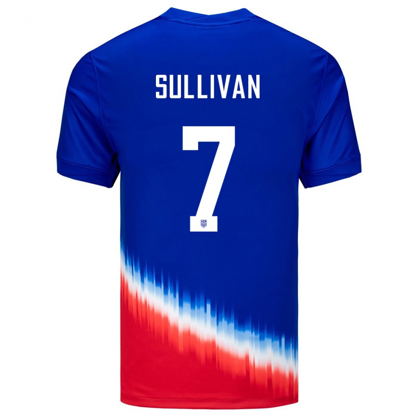 Kinder Vereinigte Staaten Quinn Sullivan #7 Blau Auswärtstrikot Trikot 24-26 T-Shirt