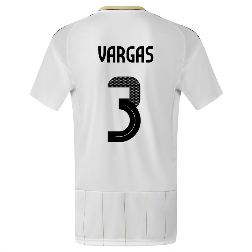Kinder Costa Rica Juan Pablo Vargas #3 Weiß Auswärtstrikot Trikot 24-26 T-Shirt