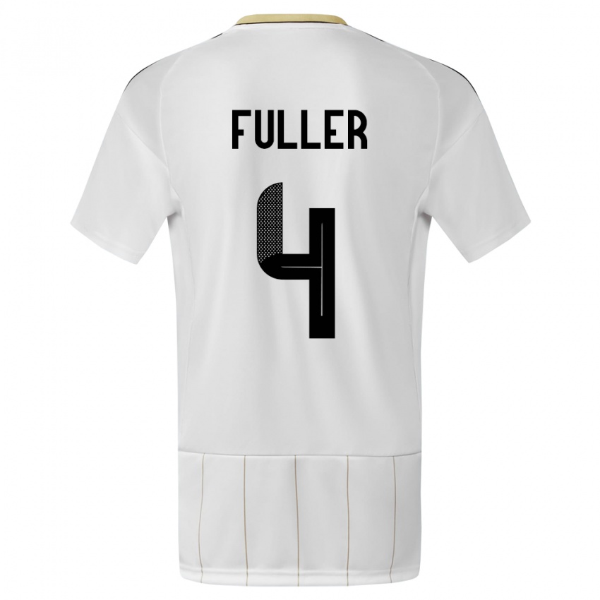 Kinder Costa Rica Keysher Fuller #4 Weiß Auswärtstrikot Trikot 24-26 T-Shirt