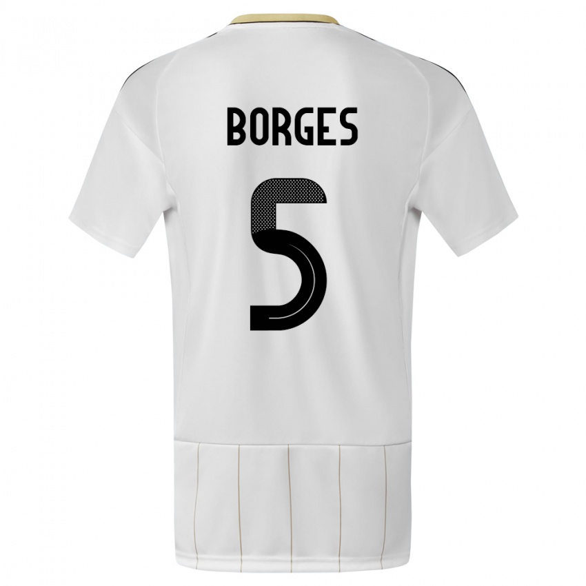 Kinder Costa Rica Celso Borges #5 Weiß Auswärtstrikot Trikot 24-26 T-Shirt
