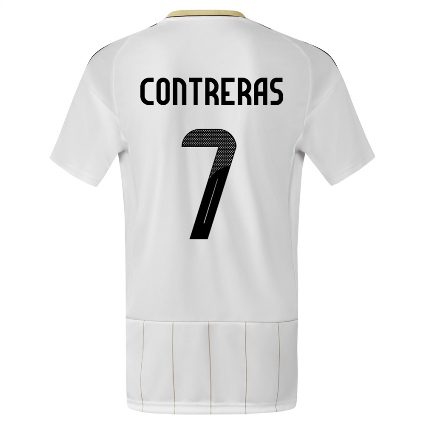 Kinder Costa Rica Anthony Contreras #7 Weiß Auswärtstrikot Trikot 24-26 T-Shirt