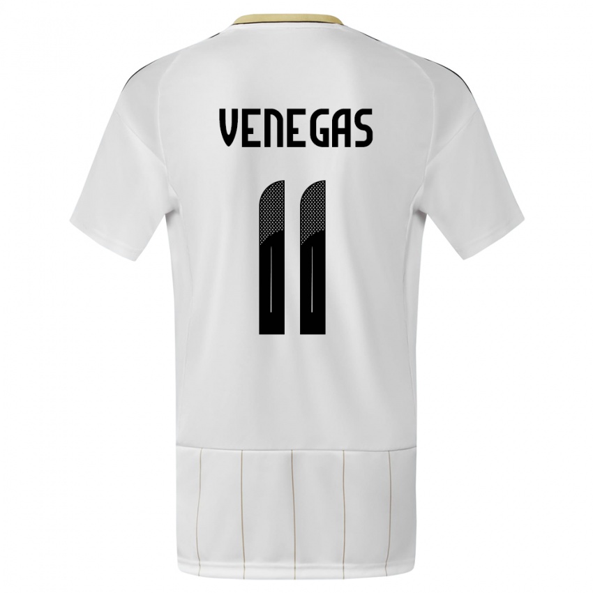 Kinder Costa Rica Johan Venegas #11 Weiß Auswärtstrikot Trikot 24-26 T-Shirt