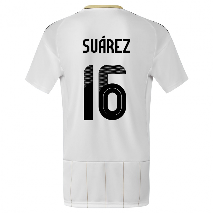 Kinder Costa Rica Aaron Suarez #16 Weiß Auswärtstrikot Trikot 24-26 T-Shirt
