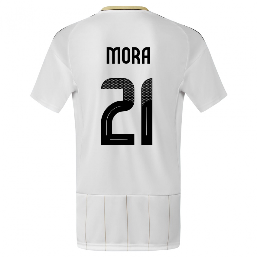 Kinder Costa Rica Carlos Mora #21 Weiß Auswärtstrikot Trikot 24-26 T-Shirt