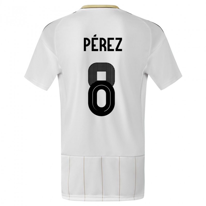 Kinder Costa Rica Creichel Perez #8 Weiß Auswärtstrikot Trikot 24-26 T-Shirt