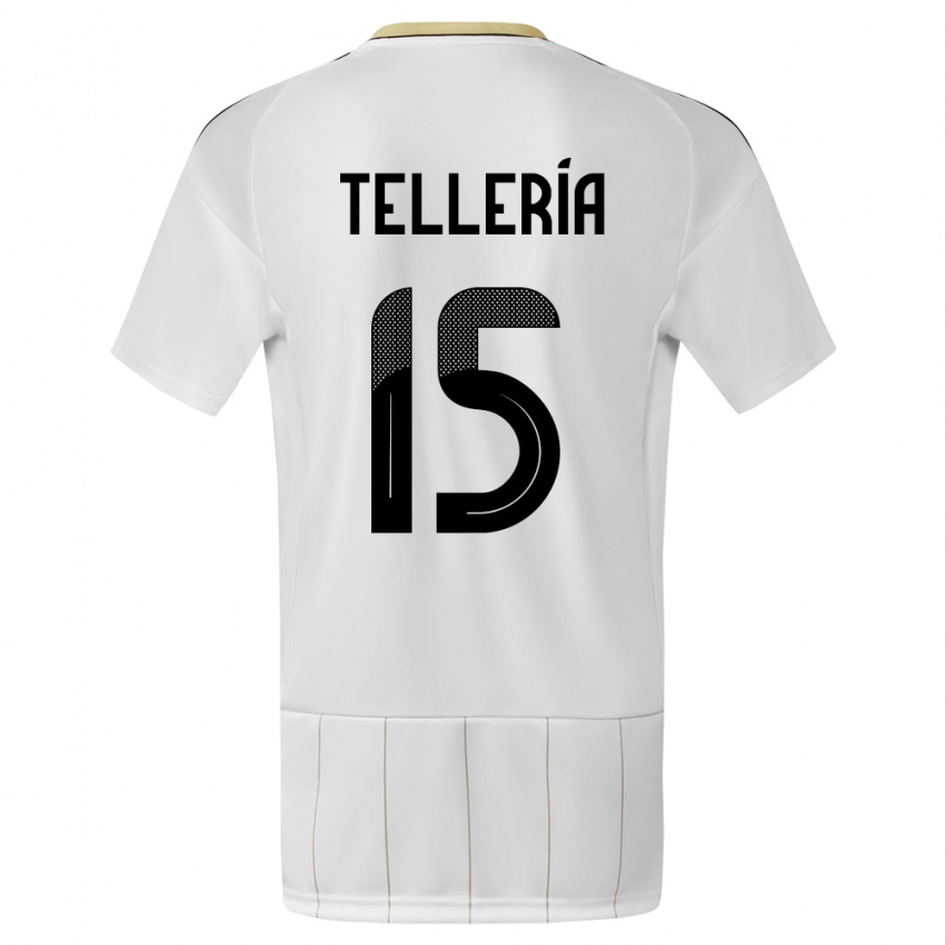 Kinder Costa Rica Jostin Telleria #15 Weiß Auswärtstrikot Trikot 24-26 T-Shirt