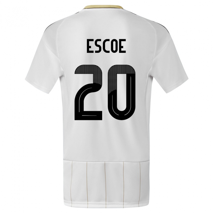 Kinder Costa Rica Enyel Escoe #20 Weiß Auswärtstrikot Trikot 24-26 T-Shirt