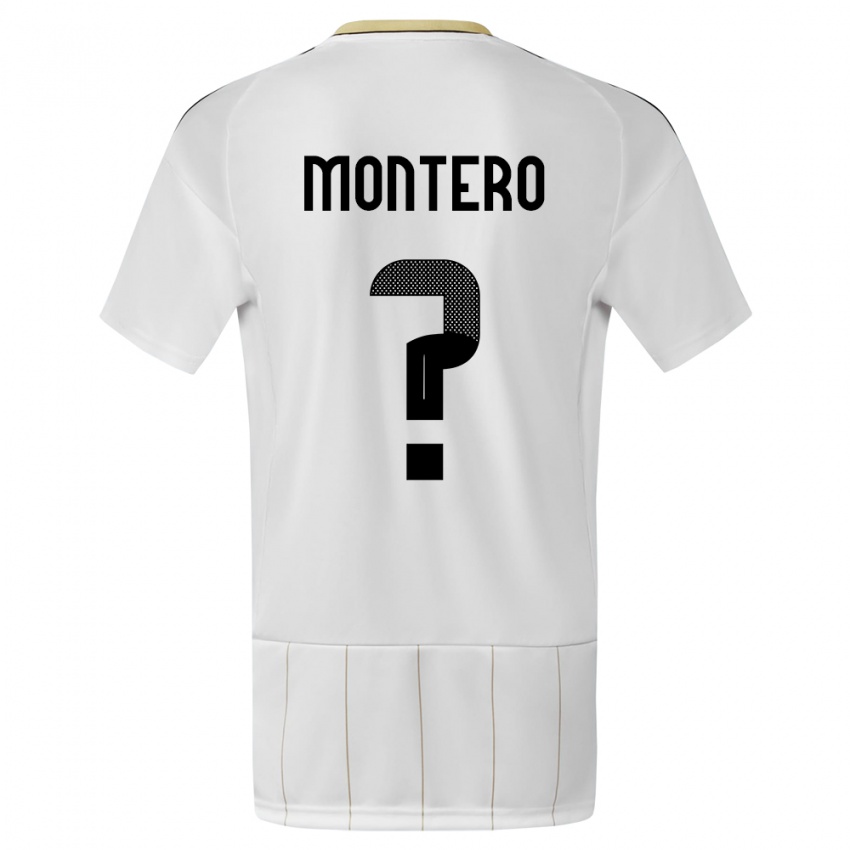 Kinder Costa Rica Claudio Montero #0 Weiß Auswärtstrikot Trikot 24-26 T-Shirt