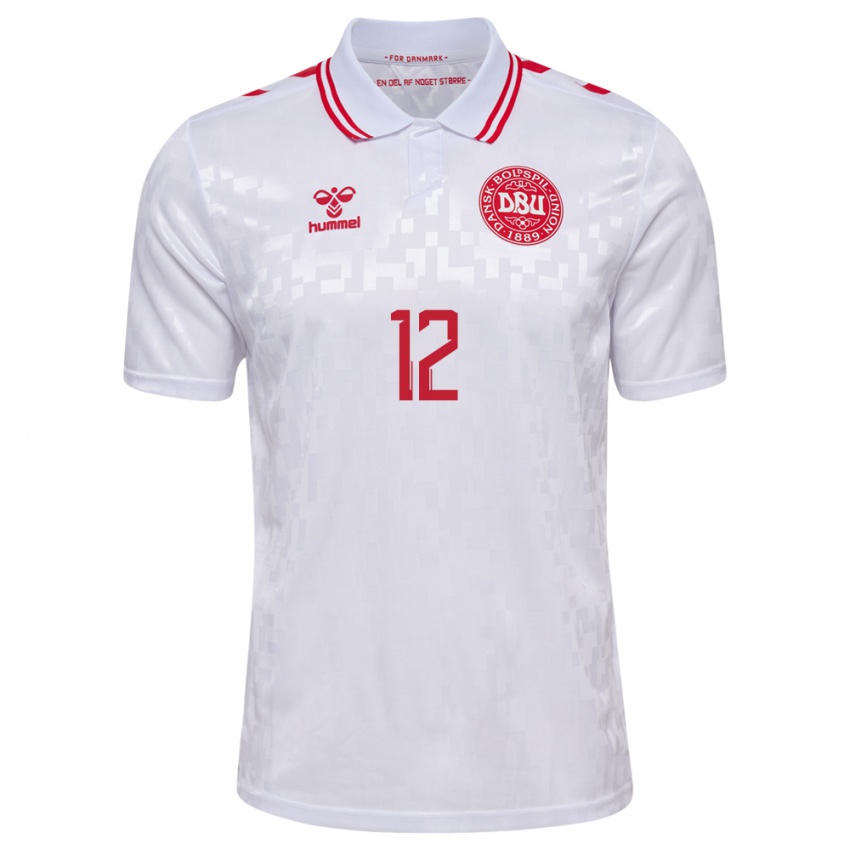 Kinder Dänemark Mathias Sauer #12 Weiß Auswärtstrikot Trikot 24-26 T-Shirt