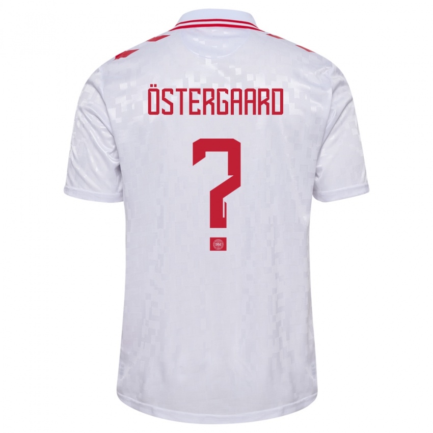 Kinder Dänemark Christian Östergaard #0 Weiß Auswärtstrikot Trikot 24-26 T-Shirt