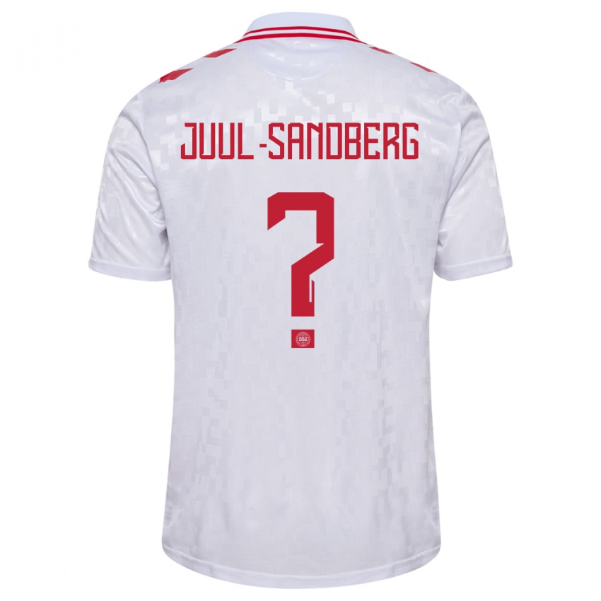 Kinder Dänemark Nikolaj Juul-Sandberg #0 Weiß Auswärtstrikot Trikot 24-26 T-Shirt