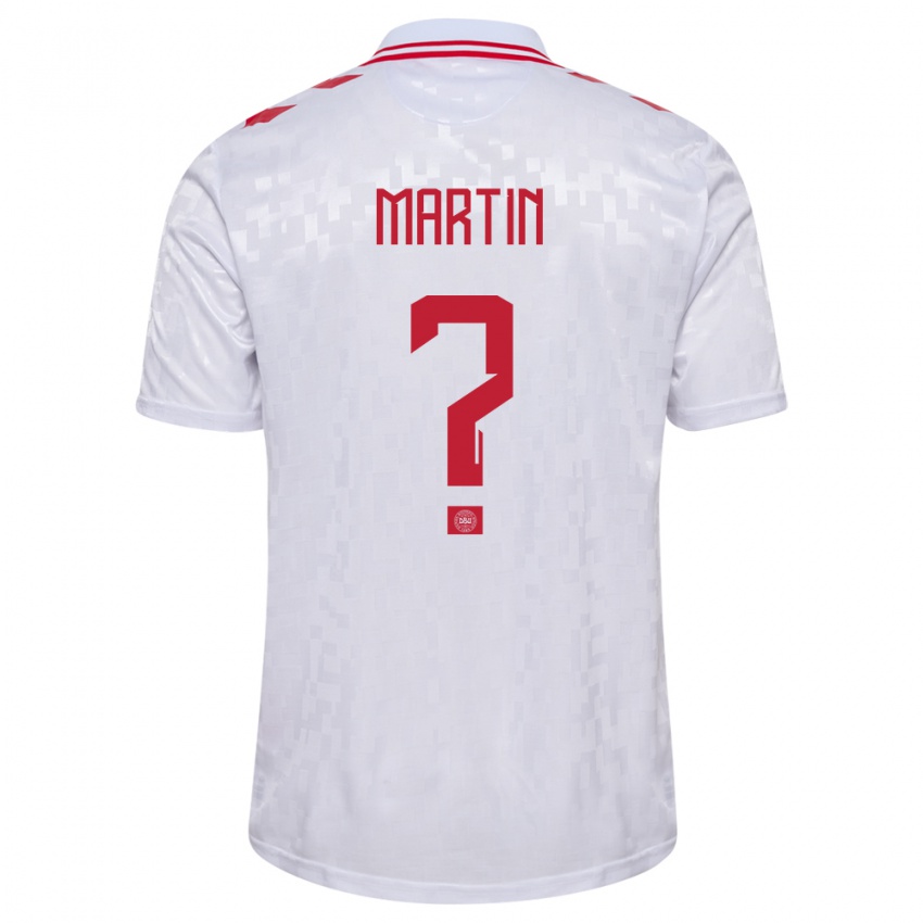 Kinder Dänemark Lucas Martin #0 Weiß Auswärtstrikot Trikot 24-26 T-Shirt