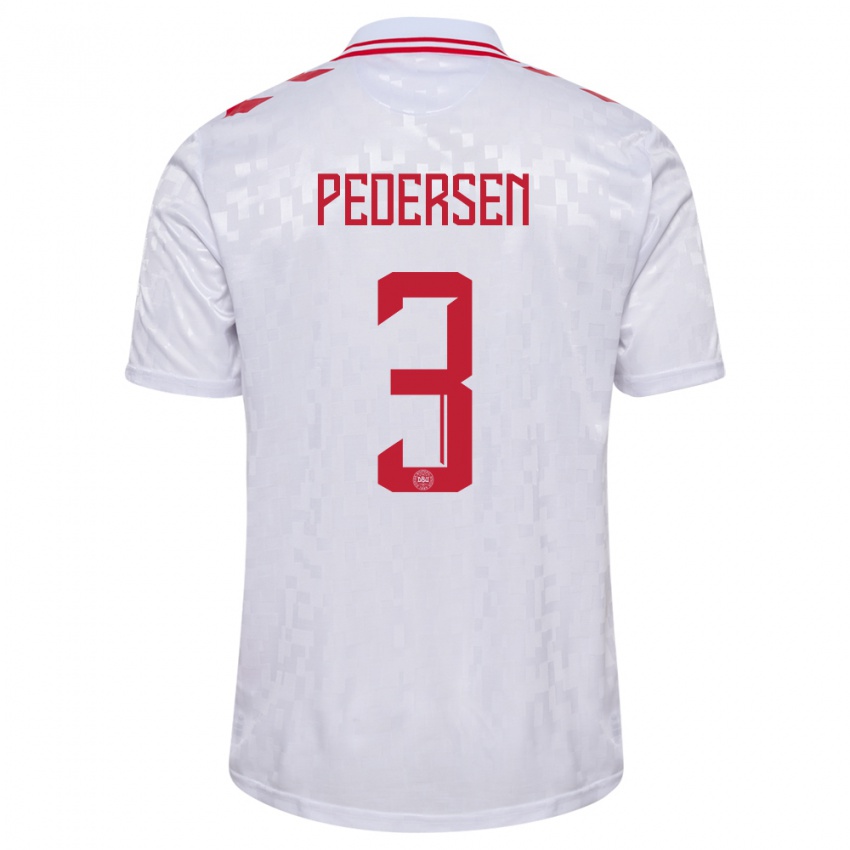 Kinder Dänemark Stine Ballisager Pedersen #3 Weiß Auswärtstrikot Trikot 24-26 T-Shirt