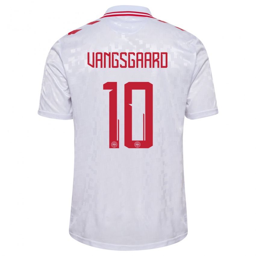 Kinder Dänemark Amalie Vangsgaard #10 Weiß Auswärtstrikot Trikot 24-26 T-Shirt