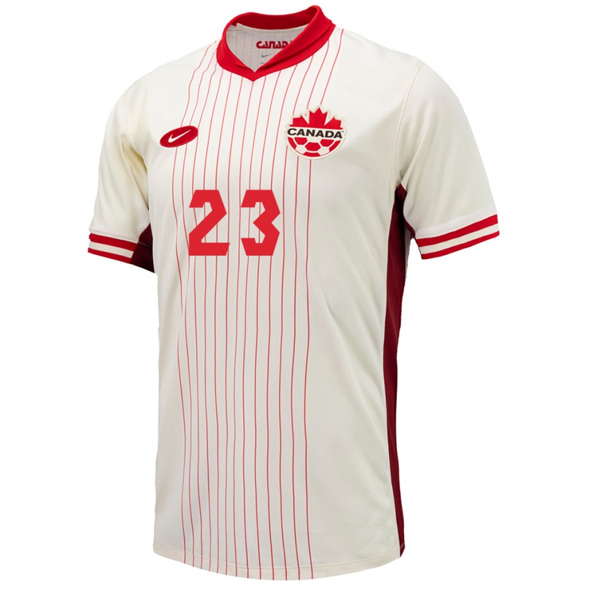 Kinder Kanada Liam Millar #23 Weiß Auswärtstrikot Trikot 24-26 T-Shirt