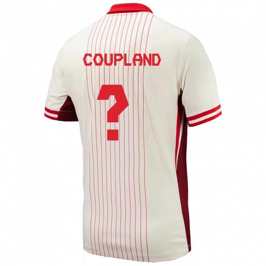 Kinder Kanada Antoine Coupland #0 Weiß Auswärtstrikot Trikot 24-26 T-Shirt