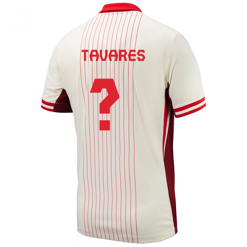 Kinder Kanada Hugo Tavares #0 Weiß Auswärtstrikot Trikot 24-26 T-Shirt