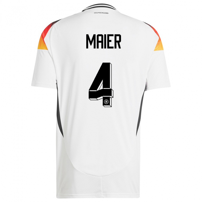 Herren Deutschland Leonie Maier #4 Weiß Heimtrikot Trikot 24-26 T-Shirt