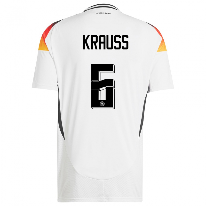 Herren Deutschland Tom Kraub #6 Weiß Heimtrikot Trikot 24-26 T-Shirt
