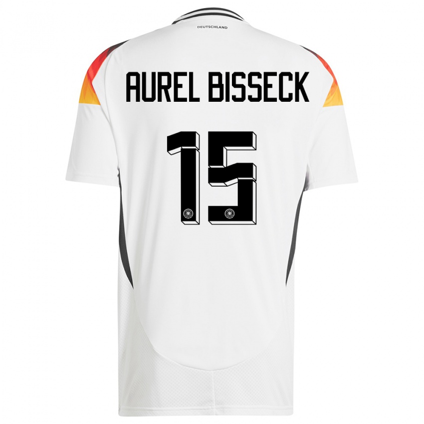 Herren Deutschland Yann Aurel Bisseck #15 Weiß Heimtrikot Trikot 24-26 T-Shirt