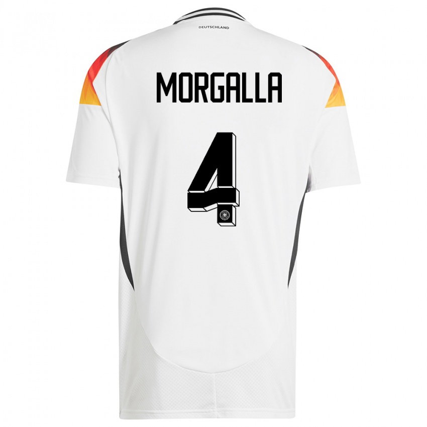 Herren Deutschland Leandro Morgalla #4 Weiß Heimtrikot Trikot 24-26 T-Shirt