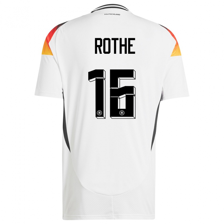 Herren Deutschland Tom Rothe #16 Weiß Heimtrikot Trikot 24-26 T-Shirt