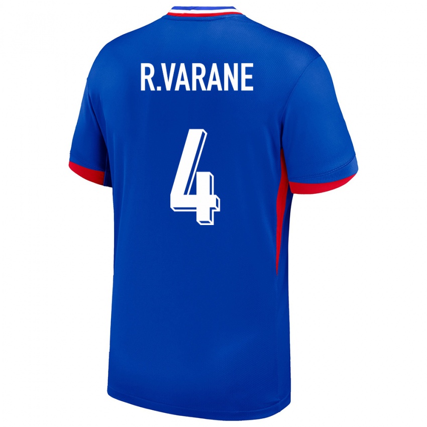 Herren Frankreich Raphael Varane #4 Blau Heimtrikot Trikot 24-26 T-Shirt