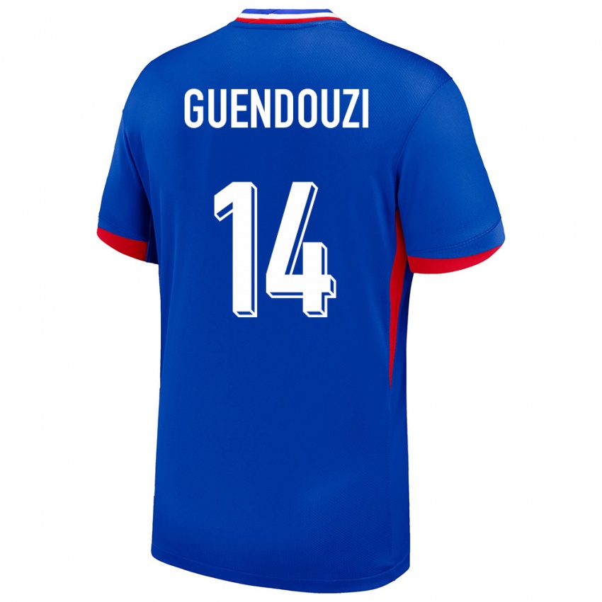 Herren Frankreich Matteo Guendouzi #14 Blau Heimtrikot Trikot 24-26 T-Shirt