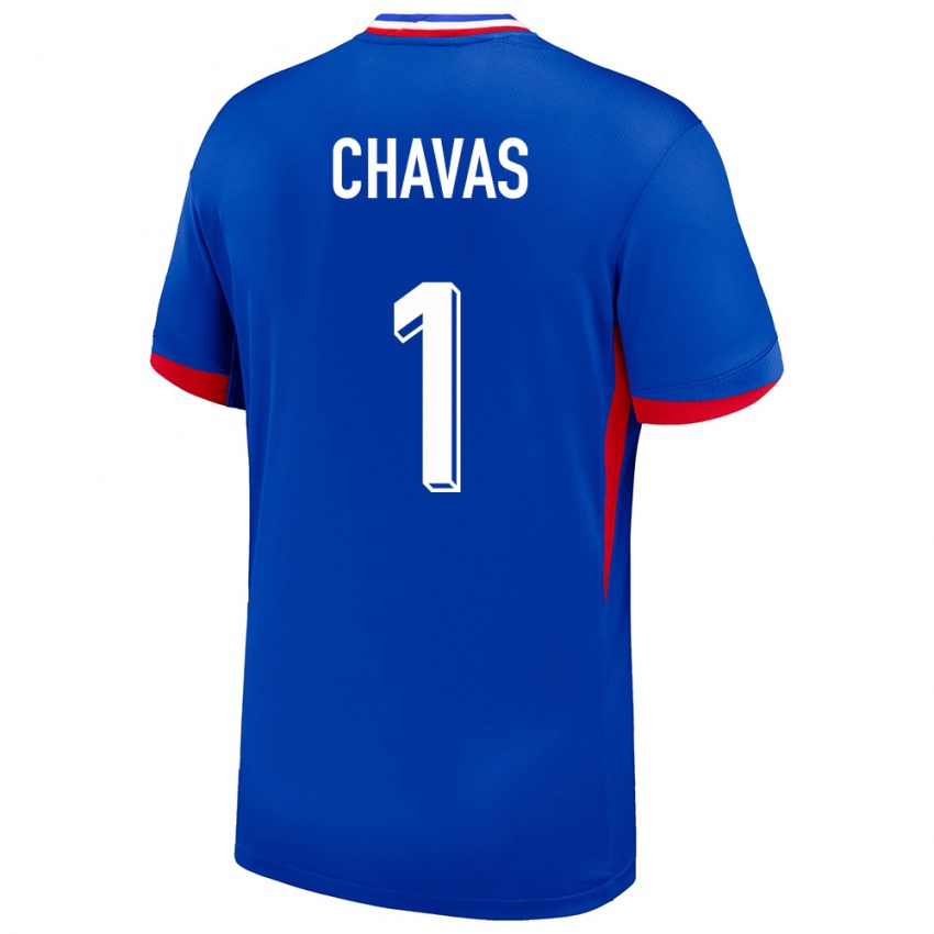 Herren Frankreich Mylene Chavas #1 Blau Heimtrikot Trikot 24-26 T-Shirt