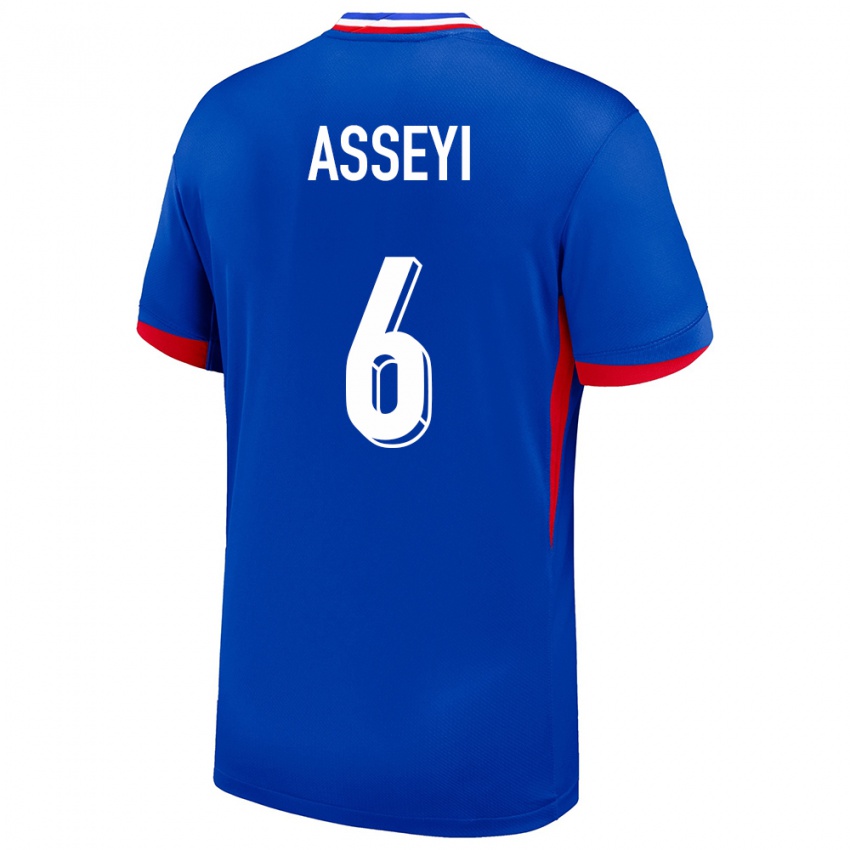 Herren Frankreich Viviane Asseyi #6 Blau Heimtrikot Trikot 24-26 T-Shirt