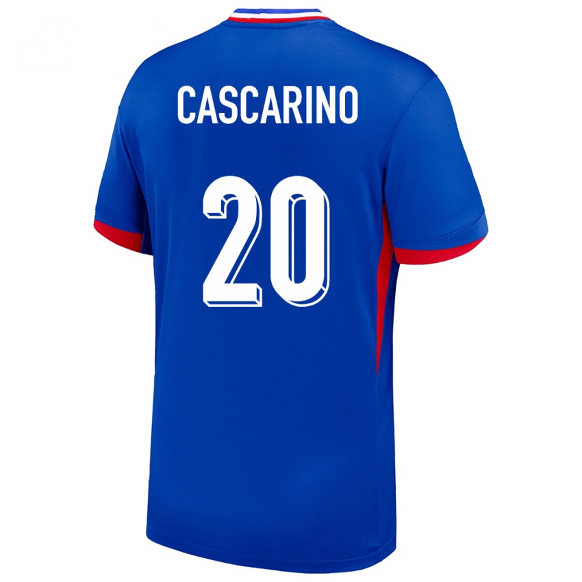 Herren Frankreich Delphine Cascarino #20 Blau Heimtrikot Trikot 24-26 T-Shirt