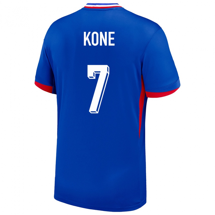 Herren Frankreich Kouadio Kone #7 Blau Heimtrikot Trikot 24-26 T-Shirt