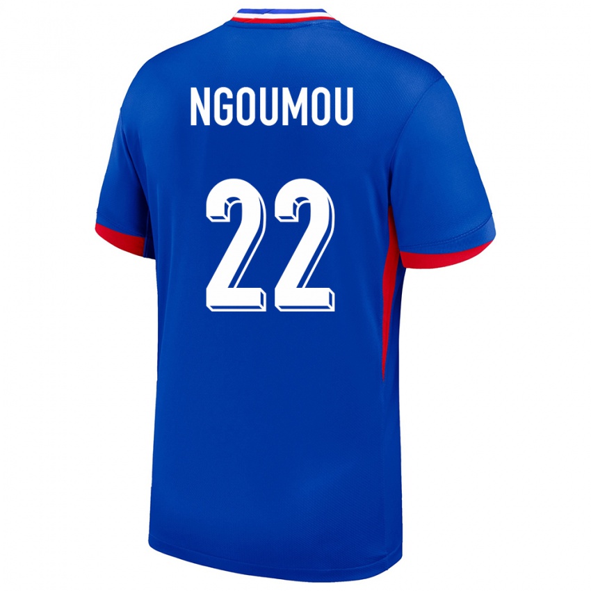Herren Frankreich Nathan Ngoumou #22 Blau Heimtrikot Trikot 24-26 T-Shirt