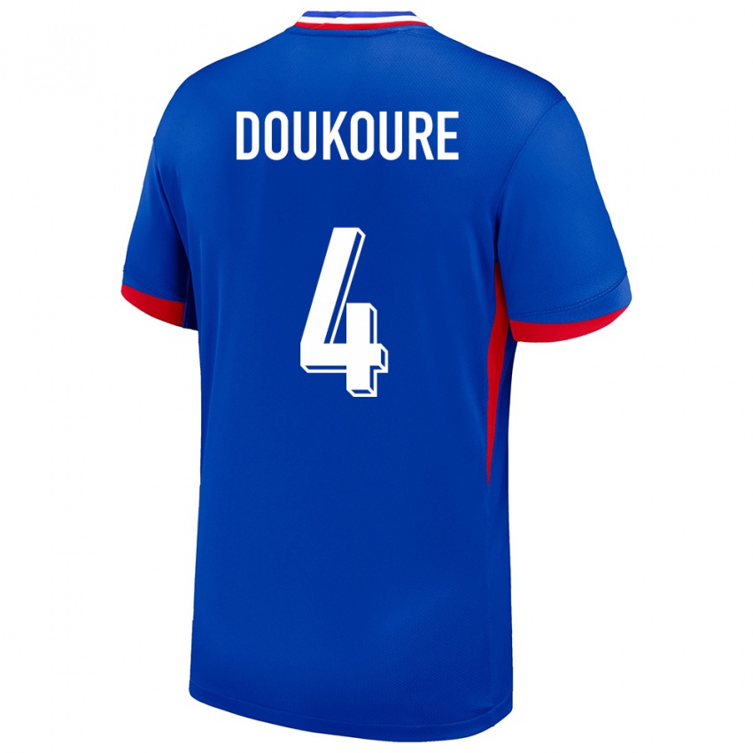 Herren Frankreich Ismael Doukoure #4 Blau Heimtrikot Trikot 24-26 T-Shirt