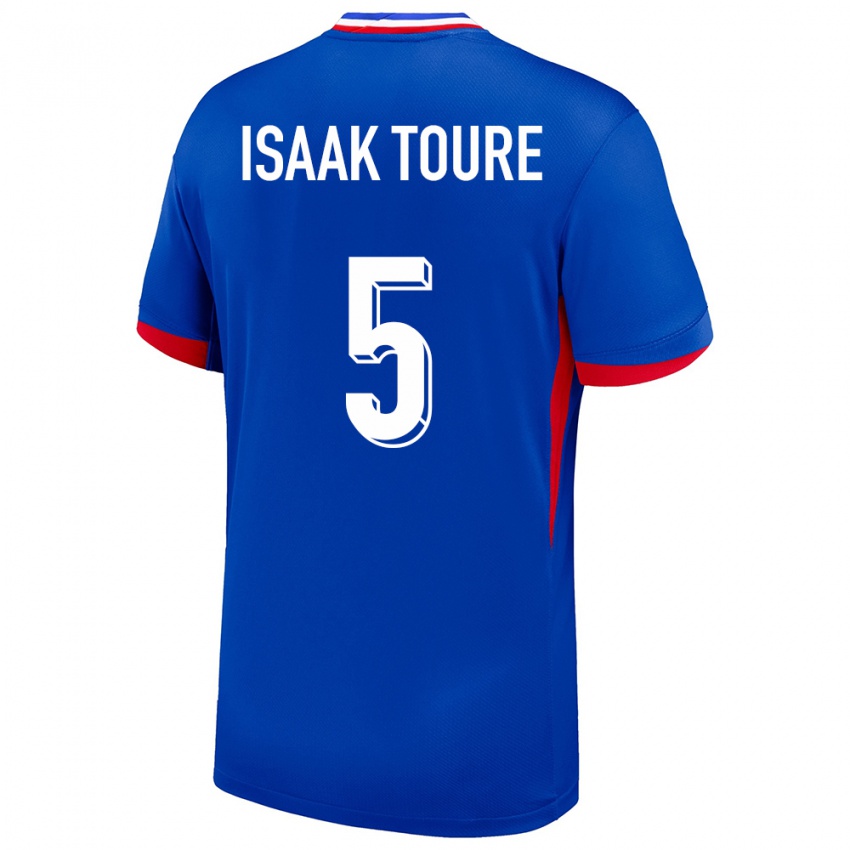 Herren Frankreich Souleymane Isaak Toure #5 Blau Heimtrikot Trikot 24-26 T-Shirt