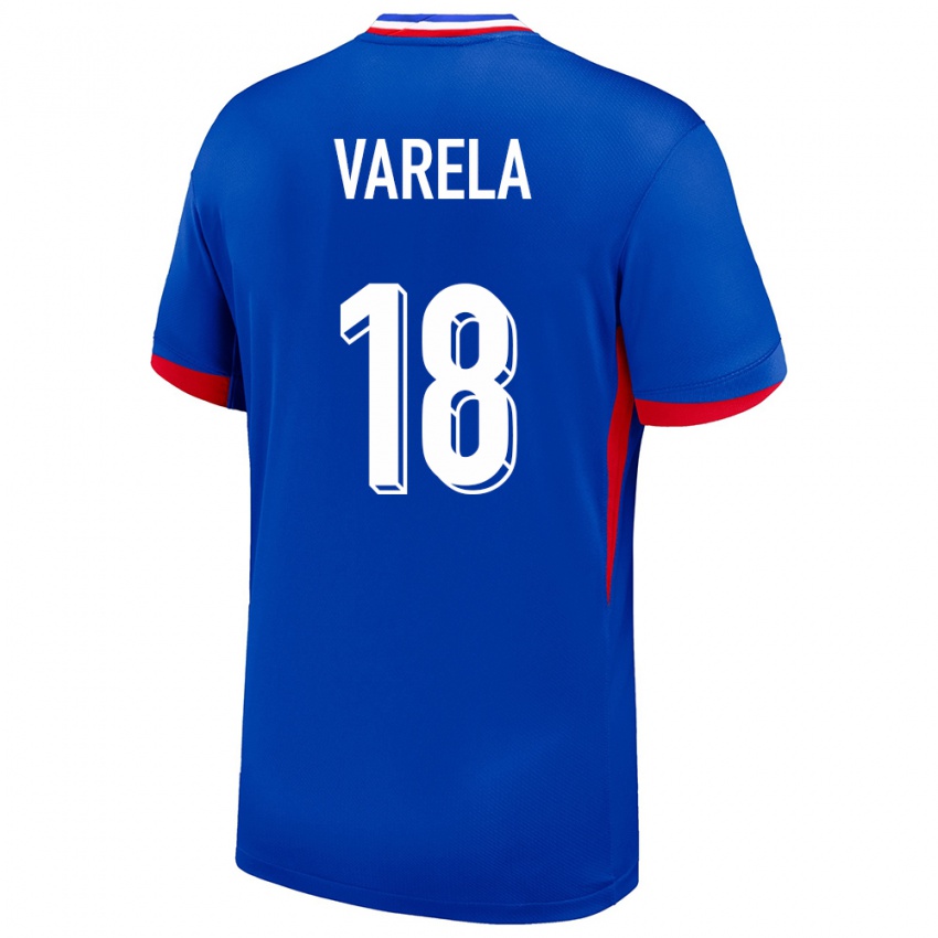 Herren Frankreich Jordan Varela #18 Blau Heimtrikot Trikot 24-26 T-Shirt