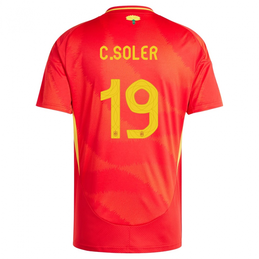 Herren Spanien Carlos Soler #19 Rot Heimtrikot Trikot 24-26 T-Shirt