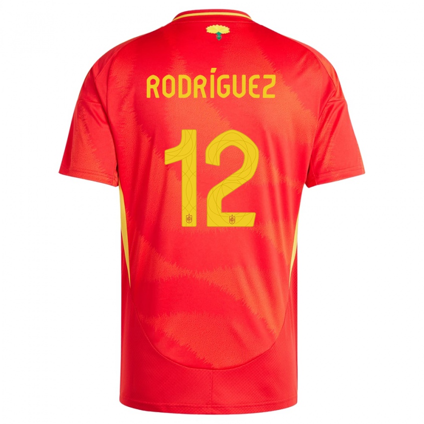 Herren Spanien Lucia Rodriguez #12 Rot Heimtrikot Trikot 24-26 T-Shirt