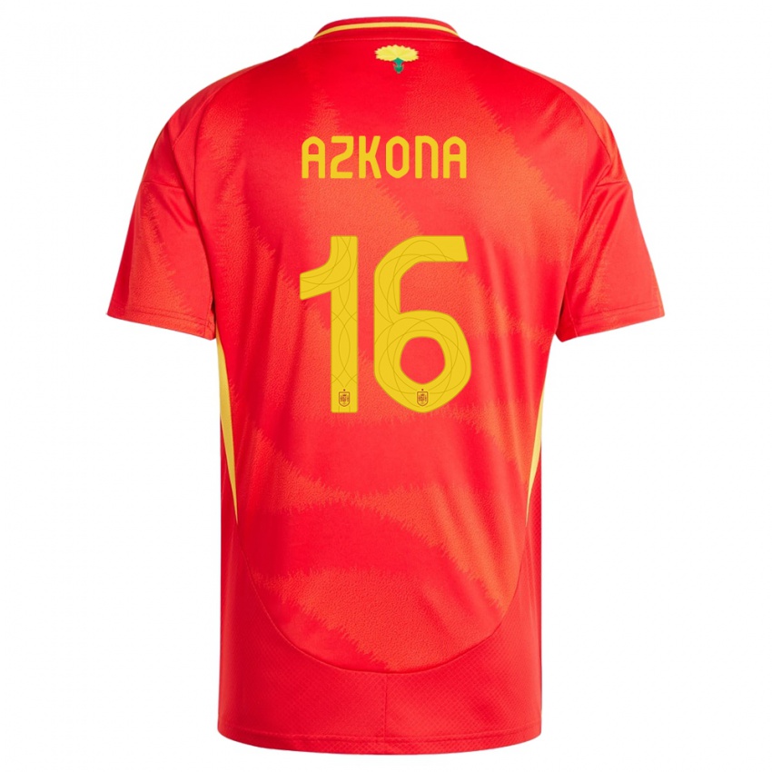 Herren Spanien Ane Azkona #16 Rot Heimtrikot Trikot 24-26 T-Shirt