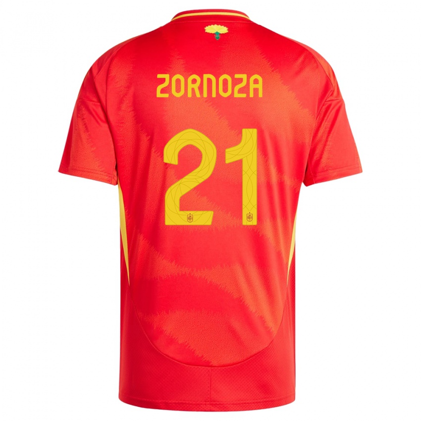 Herren Spanien Claudia Zornoza #21 Rot Heimtrikot Trikot 24-26 T-Shirt
